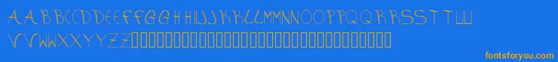 aura Font – Orange Fonts on Blue Background