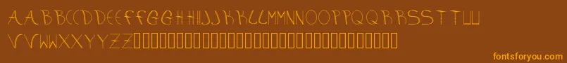 Czcionka aura – pomarańczowe czcionki na brązowym tle