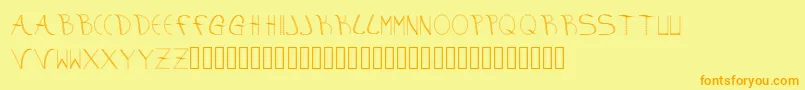 aura Font – Orange Fonts on Yellow Background
