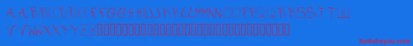 aura Font – Red Fonts on Blue Background