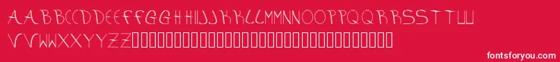Czcionka aura – białe czcionki na czerwonym tle