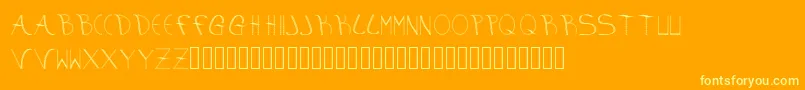 aura Font – Yellow Fonts on Orange Background