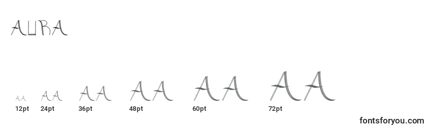 Размеры шрифта Aura