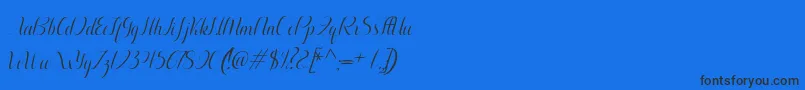 Fonte Aurelia italic – fontes pretas em um fundo azul