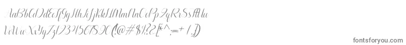 フォントAurelia italic – 白い背景に灰色の文字