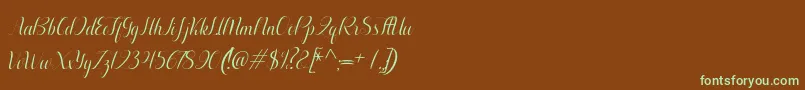 Шрифт Aurelia italic – зелёные шрифты на коричневом фоне