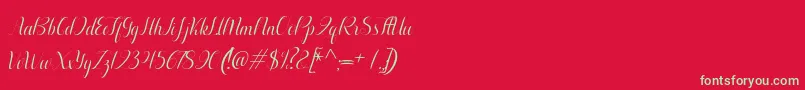 Aurelia italic Font – Green Fonts on Red Background