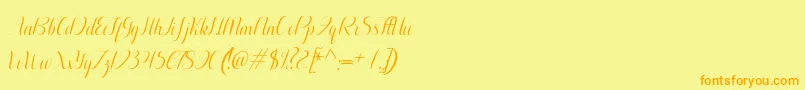 Aurelia italic Font – Orange Fonts on Yellow Background