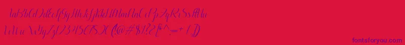 フォントAurelia italic – 赤い背景に紫のフォント