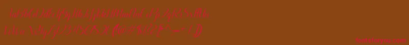 Aurelia italic-Schriftart – Rote Schriften auf braunem Hintergrund