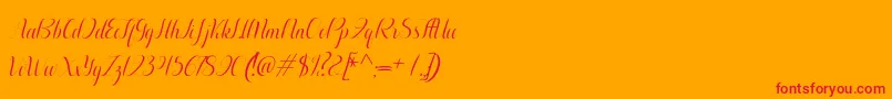 Aurelia italic Font – Red Fonts on Orange Background
