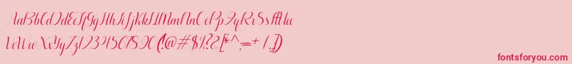 Aurelia italic Font – Red Fonts on Pink Background