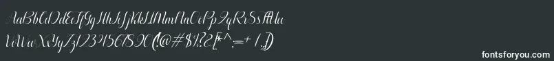 Aurelia italic-fontti – valkoiset fontit mustalla taustalla