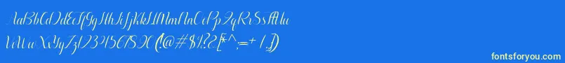 Fonte Aurelia italic – fontes amarelas em um fundo azul