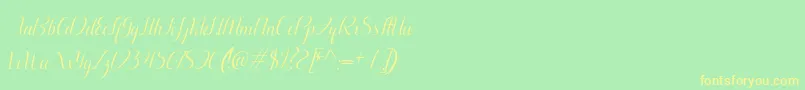 Aurelia italic Font – Yellow Fonts on Green Background