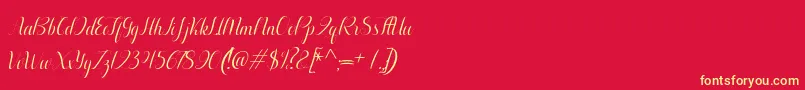 fuente Aurelia italic – Fuentes Amarillas Sobre Fondo Rojo