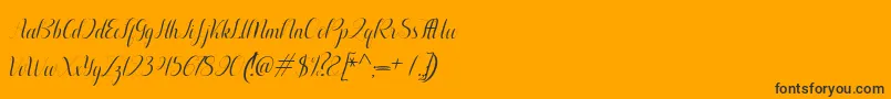 Шрифт Aurelia italic – чёрные шрифты на оранжевом фоне