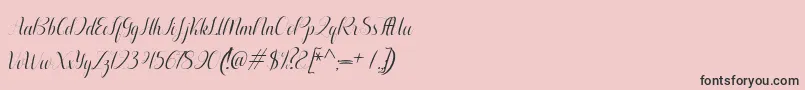 Aurelia italic-Schriftart – Schwarze Schriften auf rosa Hintergrund