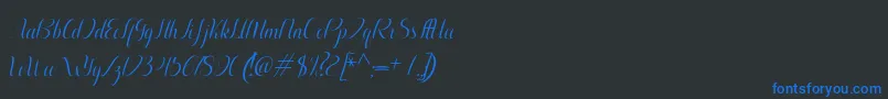 Aurelia italic-Schriftart – Blaue Schriften auf schwarzem Hintergrund