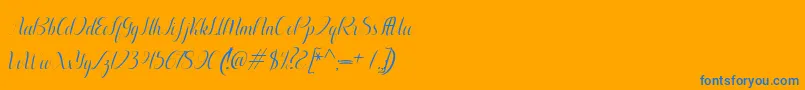 Шрифт Aurelia italic – синие шрифты на оранжевом фоне