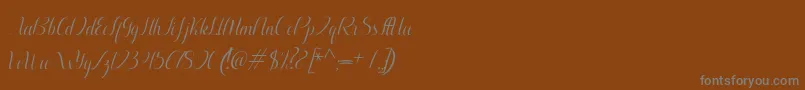 Aurelia italic-Schriftart – Graue Schriften auf braunem Hintergrund