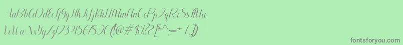 フォントAurelia italic – 緑の背景に灰色の文字