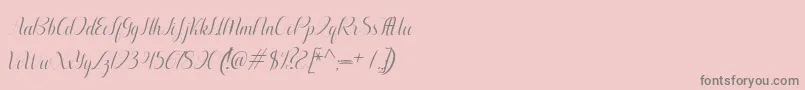 Aurelia italic-Schriftart – Graue Schriften auf rosa Hintergrund