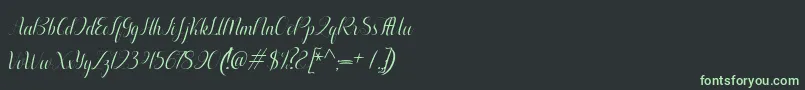 Aurelia italic-fontti – vihreät fontit mustalla taustalla