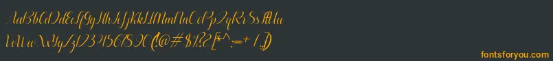 フォントAurelia italic – 黒い背景にオレンジの文字