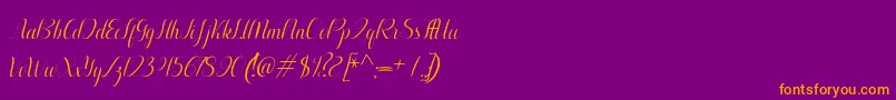 Aurelia italic Font – Orange Fonts on Purple Background