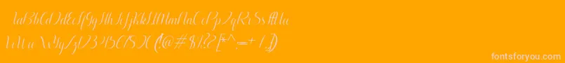 Aurelia italic-Schriftart – Rosa Schriften auf orangefarbenem Hintergrund