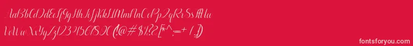 Aurelia italic Font – Pink Fonts on Red Background