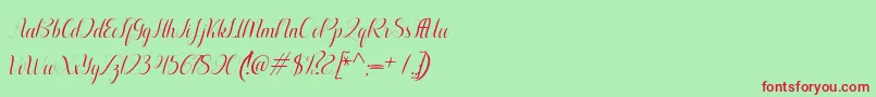 Шрифт Aurelia italic – красные шрифты на зелёном фоне