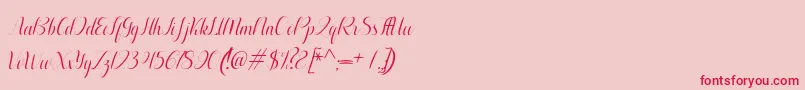 フォントAurelia italic – ピンクの背景に赤い文字