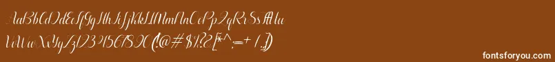 Aurelia italic-fontti – valkoiset fontit ruskealla taustalla