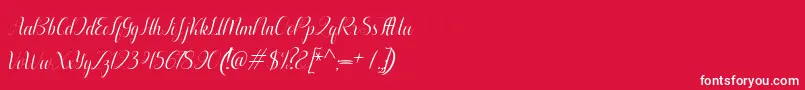 Aurelia italic-Schriftart – Weiße Schriften auf rotem Hintergrund