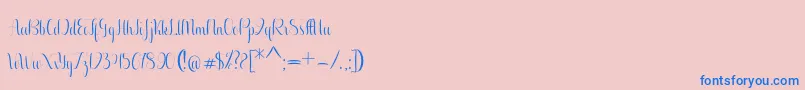Aurelia regular Font – Blue Fonts on Pink Background