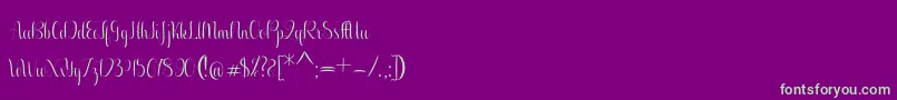 Aurelia regular Font – Green Fonts on Purple Background