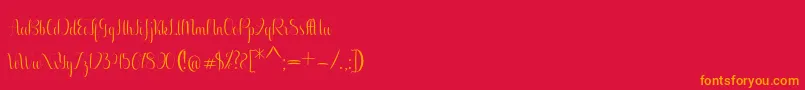 Aurelia regular Font – Orange Fonts on Red Background