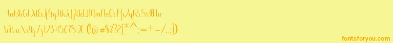 Aurelia regular Font – Orange Fonts on Yellow Background