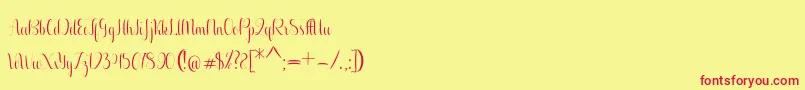 Aurelia regular Font – Red Fonts on Yellow Background