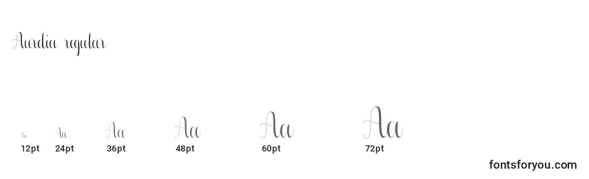 Aurelia regular (120259) Font Sizes