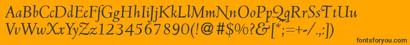 D690RomanItalic-Schriftart – Schwarze Schriften auf orangefarbenem Hintergrund