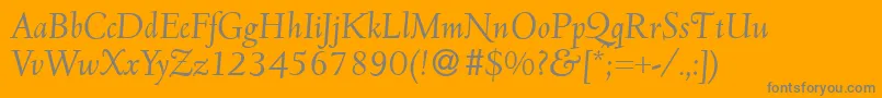 フォントD690RomanItalic – オレンジの背景に灰色の文字