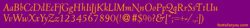 D690RomanItalic Font – Orange Fonts on Purple Background