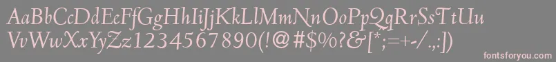 Шрифт D690RomanItalic – розовые шрифты на сером фоне