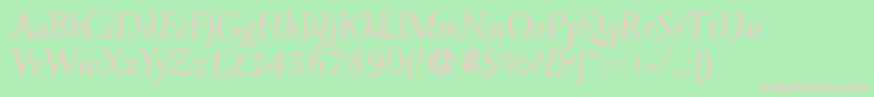 フォントD690RomanItalic – 緑の背景にピンクのフォント