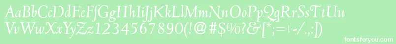 フォントD690RomanItalic – 緑の背景に白い文字