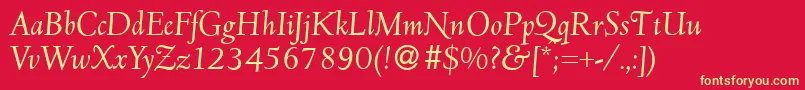 D690RomanItalic Font – Yellow Fonts on Red Background