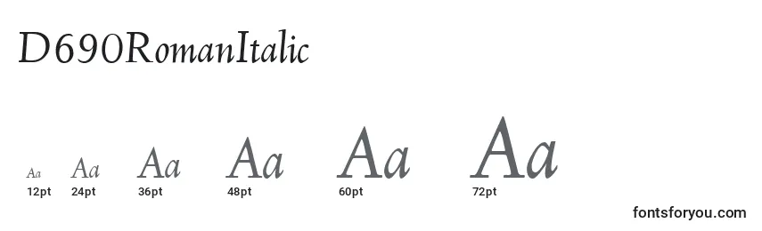 D690RomanItalic Font Sizes